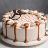 Sweet Caramel Whipped Drip Cake with creamy whipped frosting and caramel drizzle