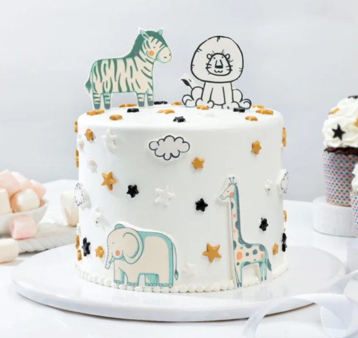 Screenshot 2024-12-03 223406 Semi-fondant cake with whimsical animal designs, ideal for children's parties