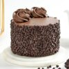 Delicious and moist Choco Chip Truffle Cake with a smooth chocolate truffle center