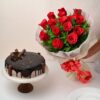 Red Sensation Hamper with red roses, gourmet chocolates, and elegant gifts, perfect for Valentine’s Day, anniversaries, and special moments.