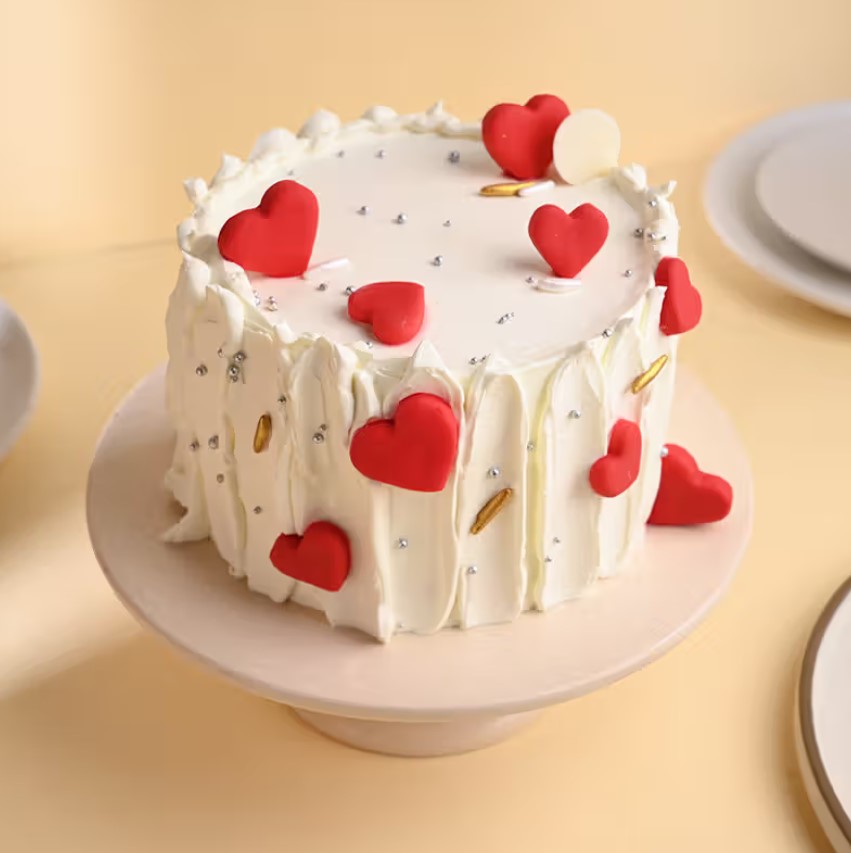 Love Cake And Flower Combo 1